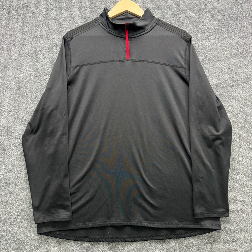 Spyder Active 1/4 Zip Pullover Mens L Black Long Sleeve ProWEB Athletic Fleece